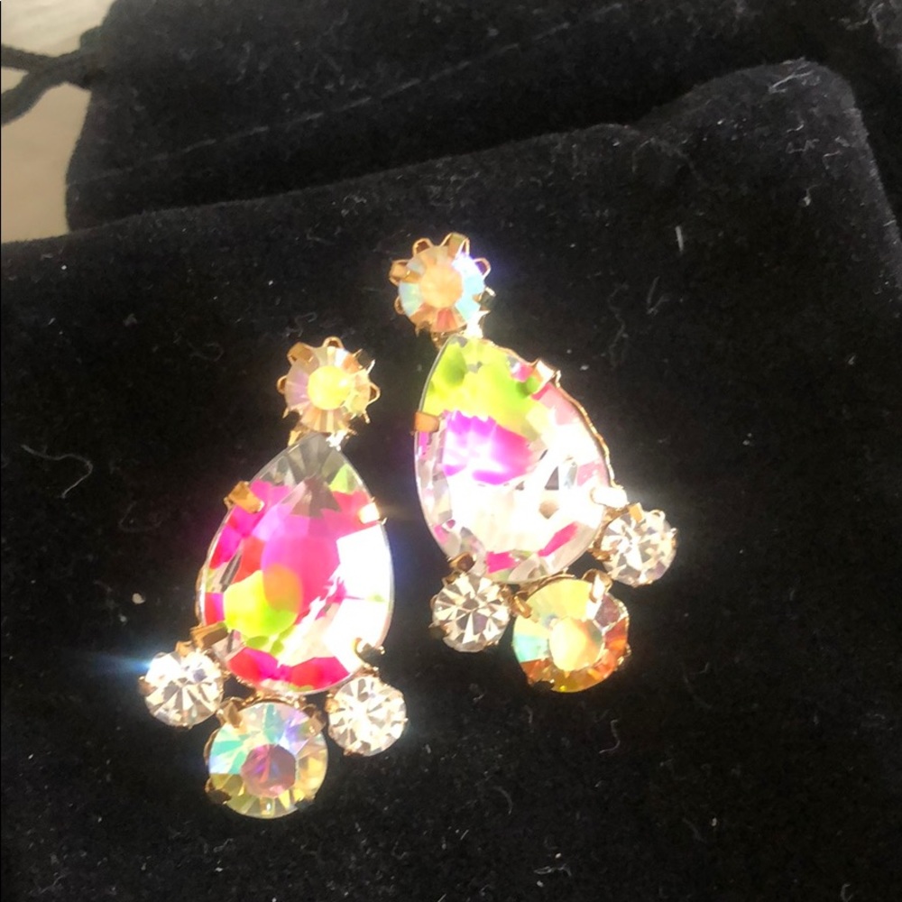 Carnival Crystal & AB Earrings-Gold or Silver